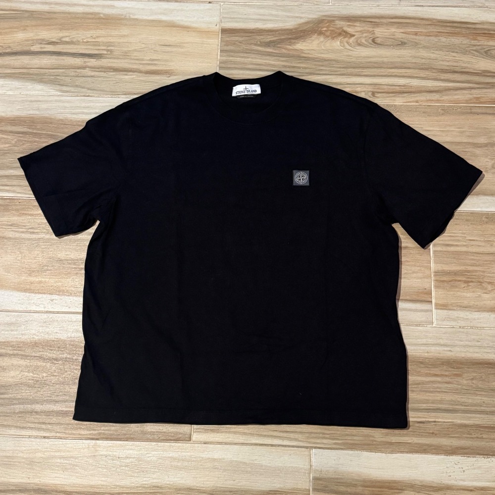 Stone Island Mens Black Compass Logo Patch T-Shirt XXL K2S152100025 S0115